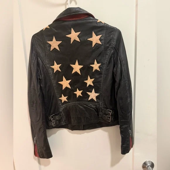 Mauritius Black Leather Moto Jacket - Picture 2 of 5